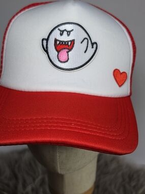 90s Inspired Gamer Ghost Snapback - Haunted Boo Character Trucker Cap